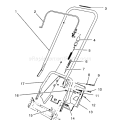 Handle Assembly Diagram and Parts List for 38190 39000001-39999999 - 1993 Toro Snow Blower