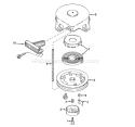 Recoil Starter Diagram and Parts List for 38190 39000001-39999999 - 1993 Toro Snow Blower