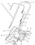 Handle Assembly Diagram and Parts List for 38190 0000001-0999999 - 1990 Toro Snow Blower