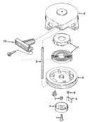 Rewind Starter Diagram and Parts List for 38210 0000001-0999999 - 1980 Toro Snow Blower