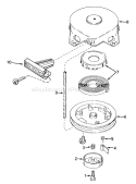 Rewind Starter Diagram and Parts List for 38210 9000001-9999999 - 1979 Toro Snow Blower