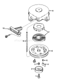 Shroud and Rewind Starter Diagram and Parts List for 38232 5000001-5999999 - 1985 Toro Snow Blower