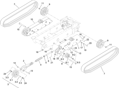 Track Assembly Diagram and Parts List for 68138G 400000000 - 402099999 Toro Lawn Tractor Accessories
