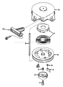 Shroud & Rewind Starter Diagram and Parts List for 38242 3000001-3999999 - 1983 Toro Snow Blower