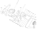 Main Frame and Wheel Diagram and Parts List for 38282 313000001-313999999 - 2013 Toro Snow Blower