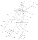 Handle Assembly Diagram and Parts List for 38427 8900001-8999999 - 1998 Toro Snow Blower