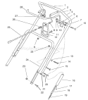 Handle Assembly Diagram and Parts List for 38431 7900001-7999999 - 1997 Toro Snow Blower