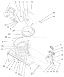 Chute Assembly Diagram and Parts List for 38440 200000001-200014063 - 2000 Toro Snow Blower