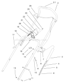 Handle Assembly Diagram and Parts List for 38440 200000001-200014063 - 2000 Toro Snow Blower