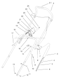 Handle Assembly Diagram and Parts List for 38442 210000001-210999999 - 2001 Toro Snow Blower