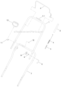 Upper Handle Diagram and Parts List for 38452 313000001-313999999 - 2013 Toro Snow Blower
