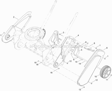Main_Frame_And_Wheel_Assembly Diagram and Parts List for 38472 315000001 - 315999999 Toro Snow Blower