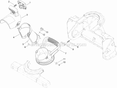 Deflector_Chute_Control_Assembly Diagram and Parts List for 38473 315000001 - 315999999 Toro Snow Blower