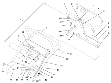 Part Location Diagram of 98-3257 Toro Wire Harness-Kawasaki