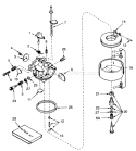 Carburetor Diagram and Parts List for 38510 2000001-2999999 - 1992 Toro Snow Blower