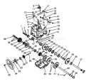 Transmission Assembly Diagram and Parts List for 38513 8000001-8999999 - 1988 Toro Snow Blower