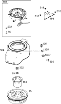 Flywheel, Blower Housing and Rewind Starter Diagram and Parts List for 38515 311000001-311999999 - 2011 Toro Snow Blower