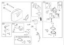 Muffler, Carburetor, and Intake Manifold Diagram and Parts List for 38429 200000001-200999999 - 2000 Toro Snow Blower