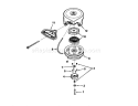 Rewind Starter Diagram and Parts List for 38543 0000001-0999999 - 1990 Toro Snow Blower