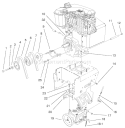 Engine And Transmission Assembly Diagram and Parts List for 38543 220000001-220999999 - 2002 Toro Snow Blower