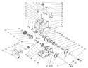 Transmission Assembly Diagram and Parts List for 38543 7900001-7999999 - 1997 Toro Snow Blower