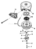 Rewind Starter Diagram and Parts List for 38540 9000001-9999999 - 1989 Toro Snow Blower