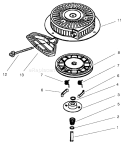 Recoil Starter Diagram and Parts List for 38547 200000001-200999999 - 2000 Toro Snow Blower