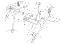 Handle Assembly Diagram and Parts List for 38574 0000001-0999999 - 1990 Toro Snow Blower