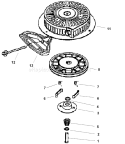Rewind Starter Assembly Diagram and Parts List for 38632 240000001-240999999 - 2004 Toro Snow Blower