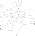 Handle and Control Assembly Diagram and Parts List for 38645 240000001-240999999 - 2004 Toro Snow Blower