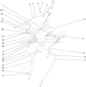 Handle and Control Assembly Diagram and Parts List for 38640 250010001-250999999 - 2005 Toro Snow Blower