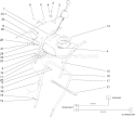 Handle and Control Assembly Diagram and Parts List for 38650 280000001-280999999 - 2008 Toro Snow Blower