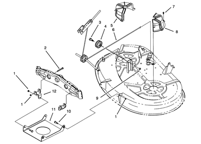 Cable & Cover Assembly (38" Cutting Unit) Diagram and Parts List for 71191 4900001 - 4999999 Toro Lawn Tractor