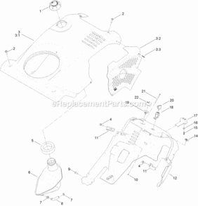 Part Location Diagram of 127-5981 Toro Shroud Asm