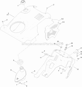Part Location Diagram of 127-5984 Toro Shroud Assembly