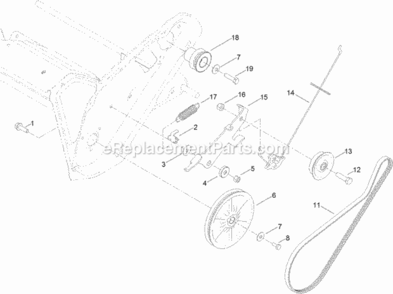 Cluch_Cable_And_Belt_Drive_Assembly Diagram and Parts List for 38743 315000001 - 315999999 Toro Snow Blower