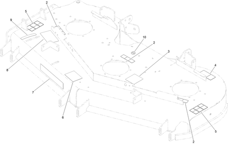 Deck Decal Assembly Diagram and Parts List for 74925TE 400000000-401799999 Toro Lawn Mower