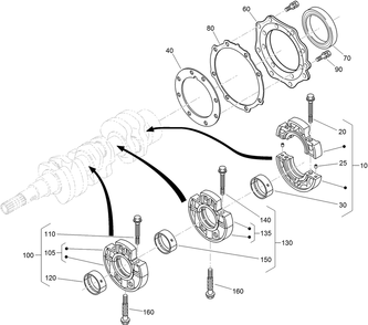 Main Bearing Case Assembly Diagram and Parts List for 22337CP 410400000 - 999999999 Toro Lawn Tractor Accessories