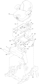 Seat Mount Assembly Diagram and Parts List for 74096 400000000-403247446 Toro Lawn Tractor