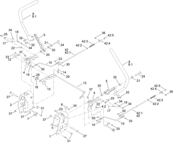 Motion Control Assembly Diagram and Parts List for 75756 412800000 - 999999999 Toro Lawn Tractor