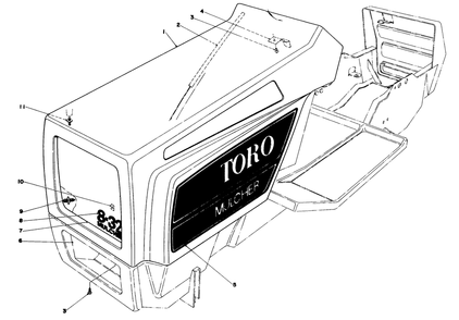 Part Location Diagram of 39-6860 Toro Name Plate-Grille