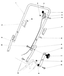 Handle Assembly Diagram and Parts List for 20752 0000001 - 0999999 Toro Lawn Mower
