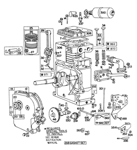Engine Model No. 190402 Type 0989-01 (8 H.P. Snowthrower Model 3briggs & Stratton Diagram and Parts List for 38160 1000001 - 1999999 Toro Snow Blower