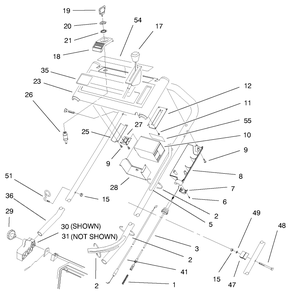 Handle Assembly Diagram and Parts List for 20824 8900001 - 8999999 Toro Lawn Mower