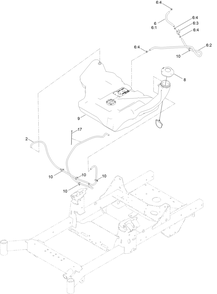 Fuel Tank And Vent Hose System Assembly Diagram and Parts List for 76602 400000000 - 412999999 Toro Lawn Tractor