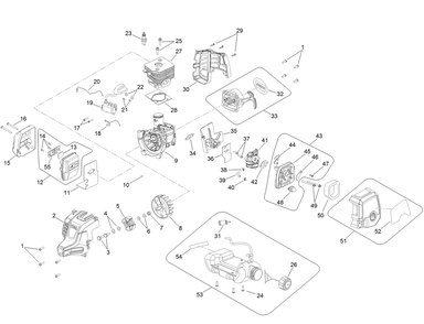 Power Head Components Assembly Diagram and Parts List for 51978 322000001 - 322999999 Toro Trimmer