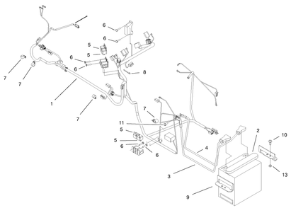 Electrical Assembly Diagram and Parts List for 73550 8900001 - 8999999 Toro Lawn Tractor