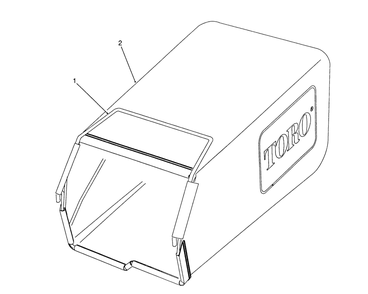 Grass Bag Assembly Diagram and Parts List for 26683 1000001 - 1999999 Toro Lawn Mower