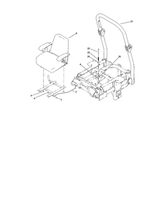 Seat And Roll-Over Protection System Diagram and Parts List for 74264 260000001 AND UP Toro Lawn Mower