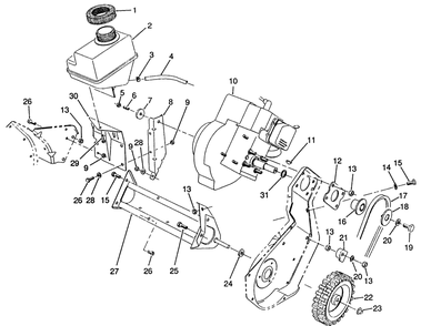 Engine Assembly (Model No. 38190 Only) Diagram and Parts List for 38190 0000001 - 0999999 Toro Snow Blower
